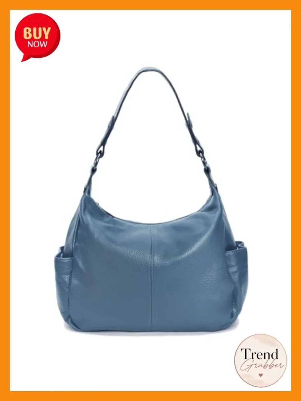 Genuine Leather Hobo Crossbody Shoulder Bag with Adjustable Strap